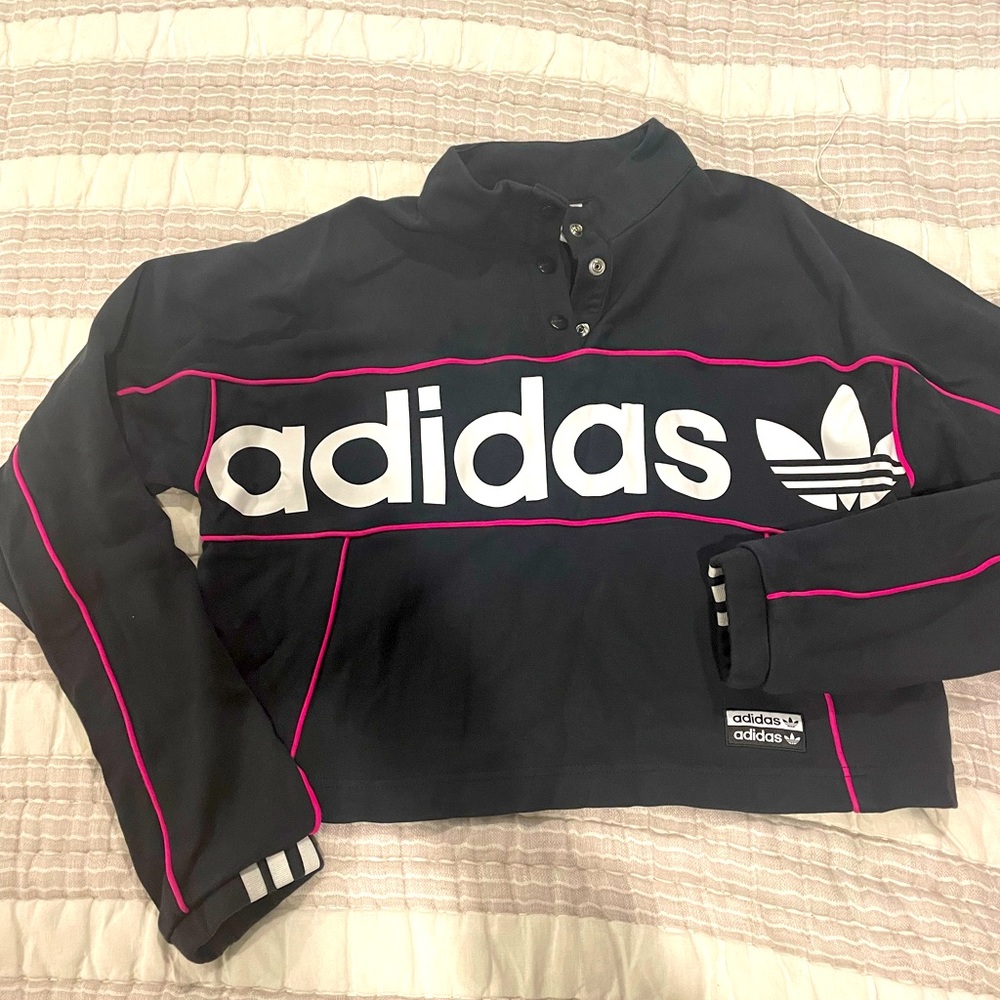 Crop crew neck hoodie